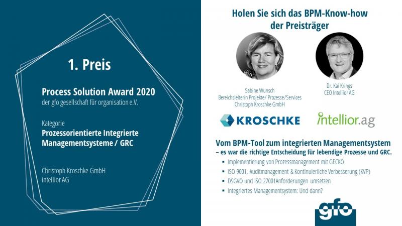 Process Solution Award gfo 2020 3 Kroschke intellior aeneis
